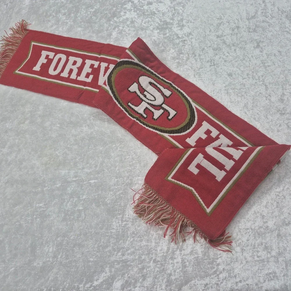 San Francisco 49ers Forever Faithful Knit Scarf Red Gold NFL‎ Fan Gear
